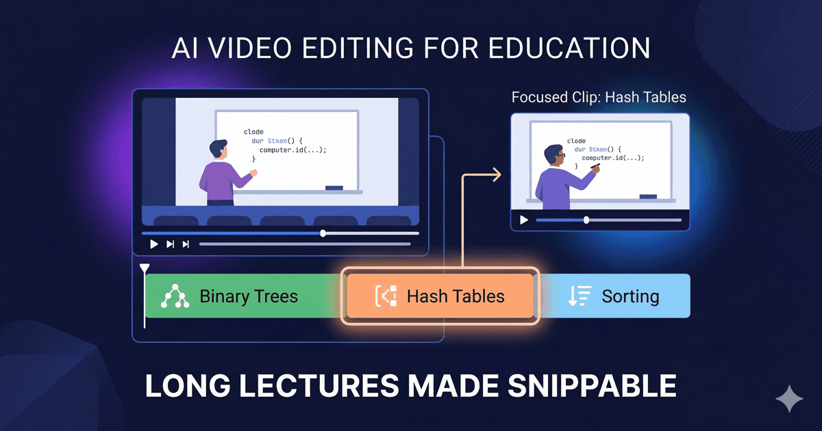 Topic-Based Editing for educators — turn lectures into topic-specific review clips