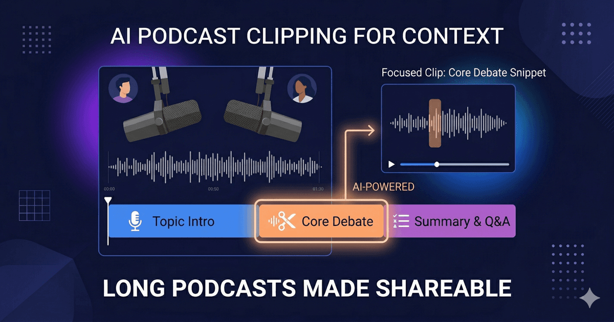 Topic-Based Editing for podcasters — extract key segments by topic from podcast recordings